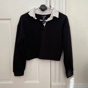 Fashion Nova Cropped Collared Long Sleeve